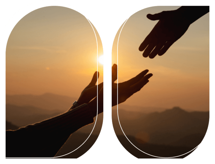 Reach Out for Support Two hands reaching out, symbolizing connection and support.